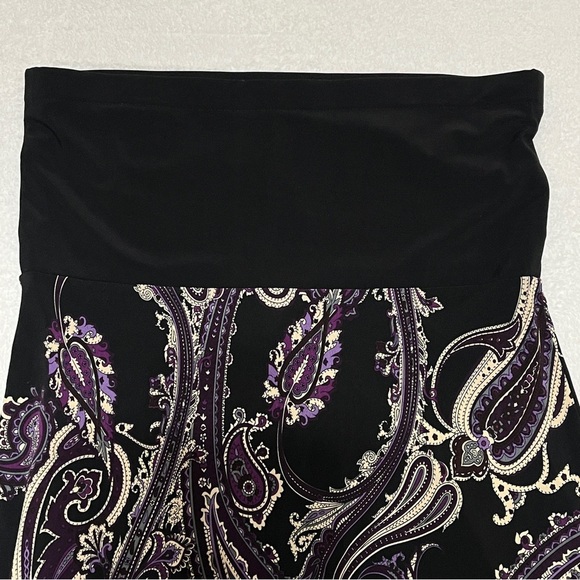 Chic Black and Purple Paisley Maxi Skirt - Picture 4 of 10